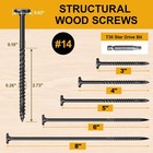  14 X 8 Wood Structural Lag Screws 54pcs Star Drive Decking Wood Screws Rust    