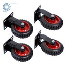 4 Pcs 6  Heavy Duty Caster Wheels  2 Swivel   2 Fixed  With Rubber Knobby Tread