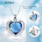 Crystal Heart Urn Necklace Mini Keepsake Urn Memorial Ash Jewelry Cremation Gift