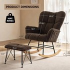 Nursery Rocking Chair With Footrest Teddy Upholstered Glider Rocker Rocking