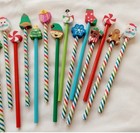 Kids Christmas  Colorful Pencil    Holiday Character Eraser Lot Of 60 Sets Nwot