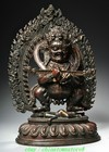 13  Old Tibet Copper Gold Buddhism Mahakala Wrathful Deity Buddha Statue
