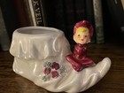 Vtg Norcrest Pixie Elf Sprite Ceramic Boot Planter