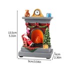 Christmas Resin Night Light Ornament Fireplace Glowing Santa Claus Decor