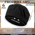 6 Pcs Unisex Chef Hats Adjustable Cooking Caps