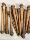 Wood Bobbins Spools Industrial Style Spindles 7 3 8  And 8 75  Wooden Quills Lot