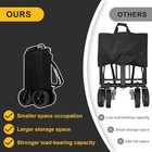 Utility Cart Folding Wagon Cart Collapsible With Side Pocket And Brakes Foldable