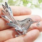 Silver Tone Elegant Woman s Little Bird Brooch Pin Clear Zircon Crystal Gifts 