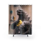 Godzilla Taking Shower Shower Curtain Bathroom Monster Art E24626