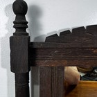 Antique Primitive Folk Art Tramp Art Style Carved Wood Shaving Mirror Towel Rack
