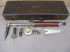 Vintage Sharp   Smith Veterinary Vet Medical Tool Pin Firing Iron In Wooden Case