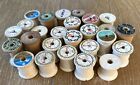 Lot Of 26 Vintage Empty Wooden Sewing Thread Spools  Guc Great For Crafts  3 