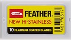 200 Feather New Hi-stainless Platinum Coated Double Edge Safety Razor Blades Jpn