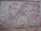 Hand Colored Map Johnson s Atlas Upper Lower Canada Canadian Montreal 1863