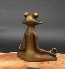 Chinese Collection Of Pure Bronze Lucky Frog Animal Small Art Statues