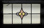 Central Pretty Midsize Old English Leaded Stained Glass Window 26 x 17 