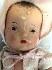 Antique 1930s 12  Composition Baby Doll Molded Hair   Painted Eyes