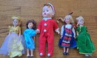 Lot Of 5 Vintage Assorted Dolls Plastic With Clothes Etc 