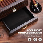 Cigar Humidor  Glass Top Cigar Case With Hygrometer  Humidifier 