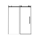 Long Term Use Matte Black Frameless Shower Door 60 In x76 In shower Glass Doors
