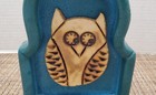 Art Pottery Owl Sculpture Wall Tile Or Tabletop Display - Signed Cathy Broski