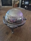 Vintage F b  Rogers Silverplated Roll Top Dish  used  For Butter Or Caviar   