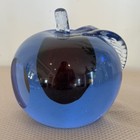 Murano Art Glass Single Sommerso Apple Bookend Blue Red