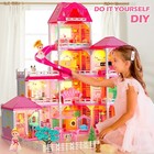  new  Barbie Dreamhouse  4-story Rooms Doll House With Dolls Toy Figures