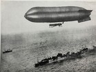 Original 1918 Print   An Airship Escorting A Convoy 