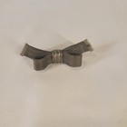 Vintage Metal Mesh Bow Shoe Clip Brooch Silver Tone Antique Steampunk Art Deco