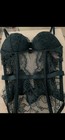 Victoria   s Secret Forest Green Sheer Mesh Lace Bodysuit Teddy Thong Size Xs