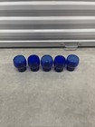 Vtg Set Of 5 Imperial Glass 3    Flat Tumblers Shaeffer Cobalt Platinum Rim 4 Oz