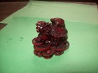 Vintage Chinese Feng Shui Lucky  Turtle Tortoise Statue Figurine -d red Color 