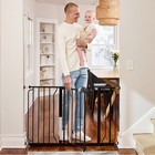 Extra Wide Baby Gate Adjustable Safety Lock Walk Through Metal Barrier Kids Pets