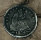 1854 Love Token Aac A A C Engraved  Silver Coin Us Seated Liberty Quarter