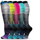  5 Pairs Men Women Compression 15-20mmhg Graduated Support Calf S m-l xl Socks