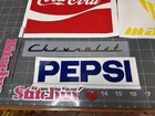 Two Chevrolet Cursive Die Cut Vinyl Decals Chevy Camaro Corvette Bel Script Vtg