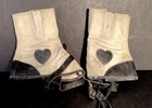 Original Antique Leather Spats With Hearts   Straps