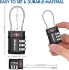 4 Pack Tsa Approved Luggage Locks  Combination Travel Cable Lock  3-digit Waterp