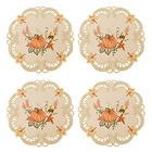  Thanksgiving Harvest Pumpkins Round Doily 15 Inch Round Doily Set Of 4