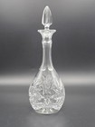 Crystal Wine Decanter Clear Cut Glass Bottle Vintage With Lid Stopper Vintage
