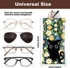 Anikathy 2pcs Sunglass Eyeglass Glasses Case Soft Pu Yellow Flowers And Cats B