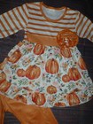 New  Boutique Pumpkin Tunic Dress Ruffle Leggings Outfit Set