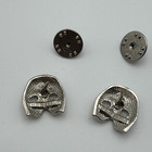 2 Vtg 1986 Phantom Of The Opera Lapel Pin Mask Broadway Silver Tone Souvenir