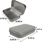 Hulless Small Hinged Tin Box Metal Tins Storage Containers  Silver 6pcs