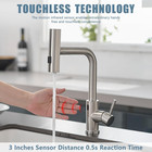 Touchless Kitchen Faucet With Pull Down Sprayer  15    Hight Brushed Nickel Single
