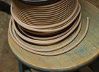 Tan Cloth Covered 3-wire Round Cord  Vintage Lamps Lights  Nylon Colored Fabric