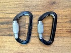 Petzl Spirit Screw Lock Carabiner Lot X2 Black Rock Climbing Anchor Belay