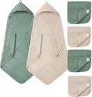 6 Pcs Baby Towels And Washcloths Set  2 Pcs Xl 35x35 Inch Baby Hooded Towels    