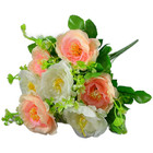 7 Heads 30cm Silk Tea Rose Artificial Flowers Bouquet For Home Wedding